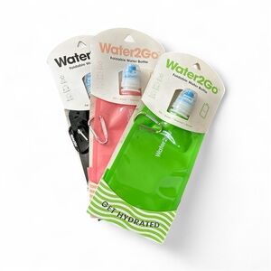 3 Foldable Water/Beverage Bottles - BPA Free and Portable.